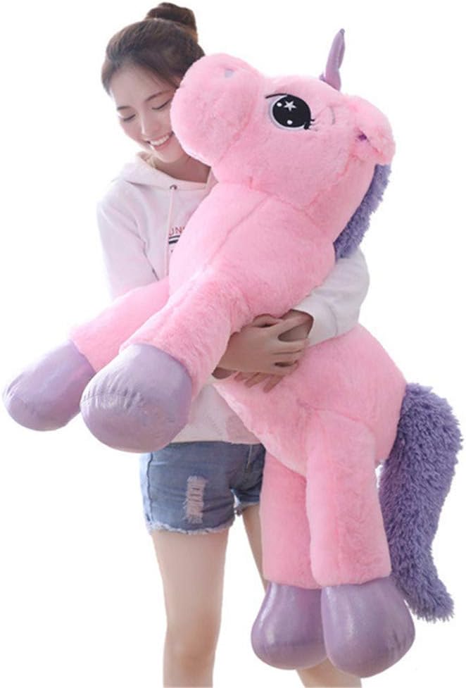 sofipal Juguetes de peluche de unicornio gigante, cojín grande de f...