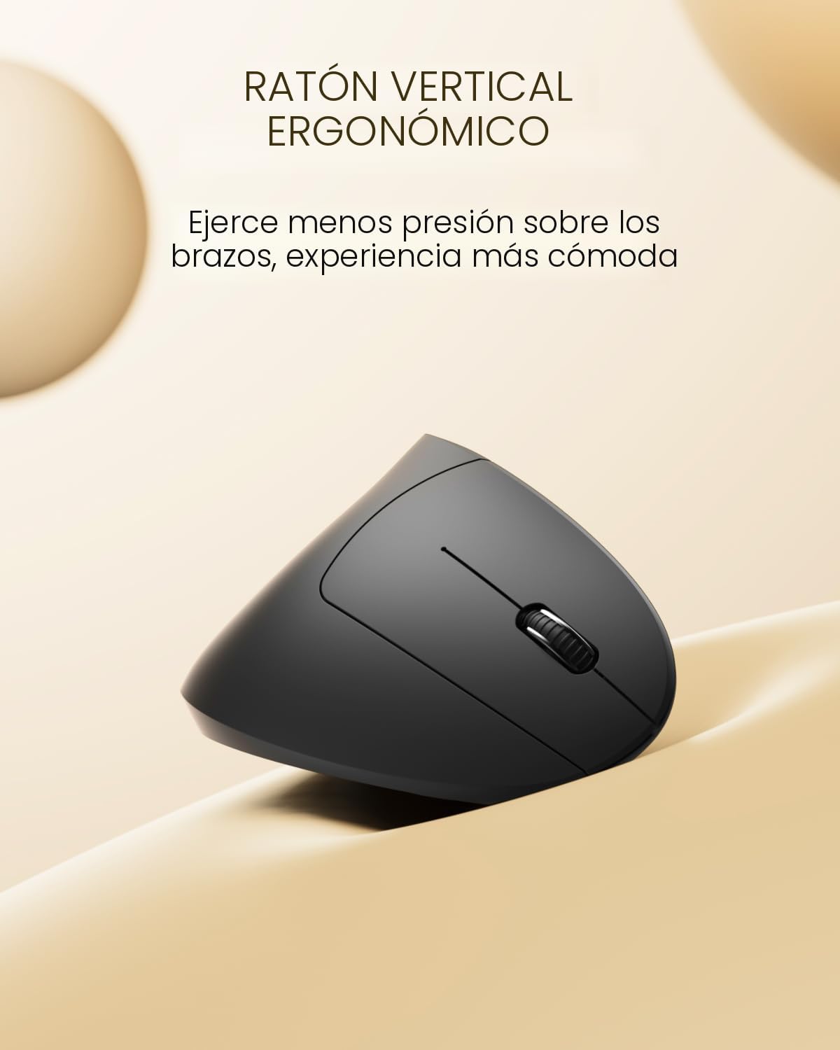 POJTK Ratón ergonómico inalámbrico recargable, conexión Bluetooth+U...