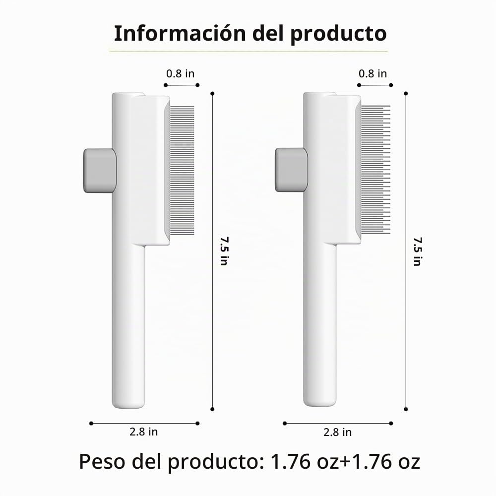 Marchul Juego de 2 peines autolimpiantes para mascotas, cepillo de...