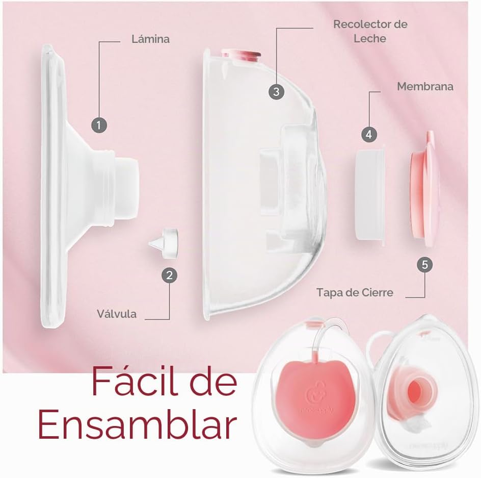 Nenesupply Colección de leche materna portátil manos libres, Cara,...