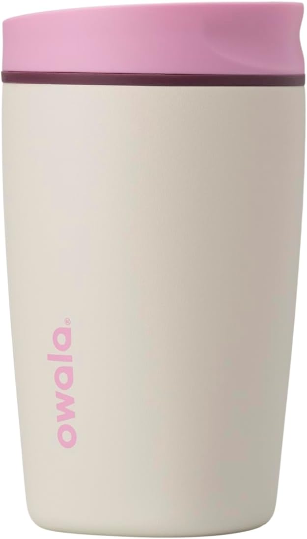 Owala SmoothSip Slider - Taza de viaje aislada de acero inoxidable...