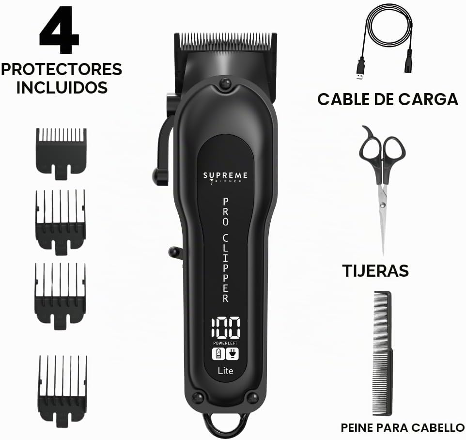 Supreme Trimmer Pro Clipper Lite - Juego de cortapelos profesional...