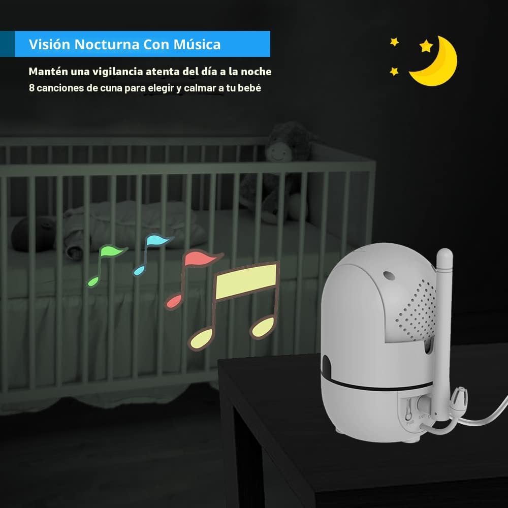 HelloBaby Monitor de bebé sin WiFi, pantalla de 5 pulgadas, batería...