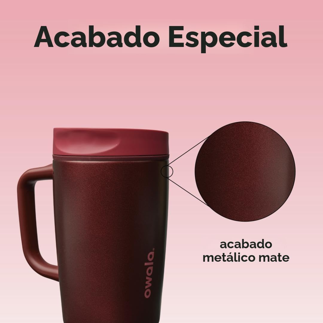 Owala SmoothSip Slider - Taza de viaje aislada de acero inoxidable...