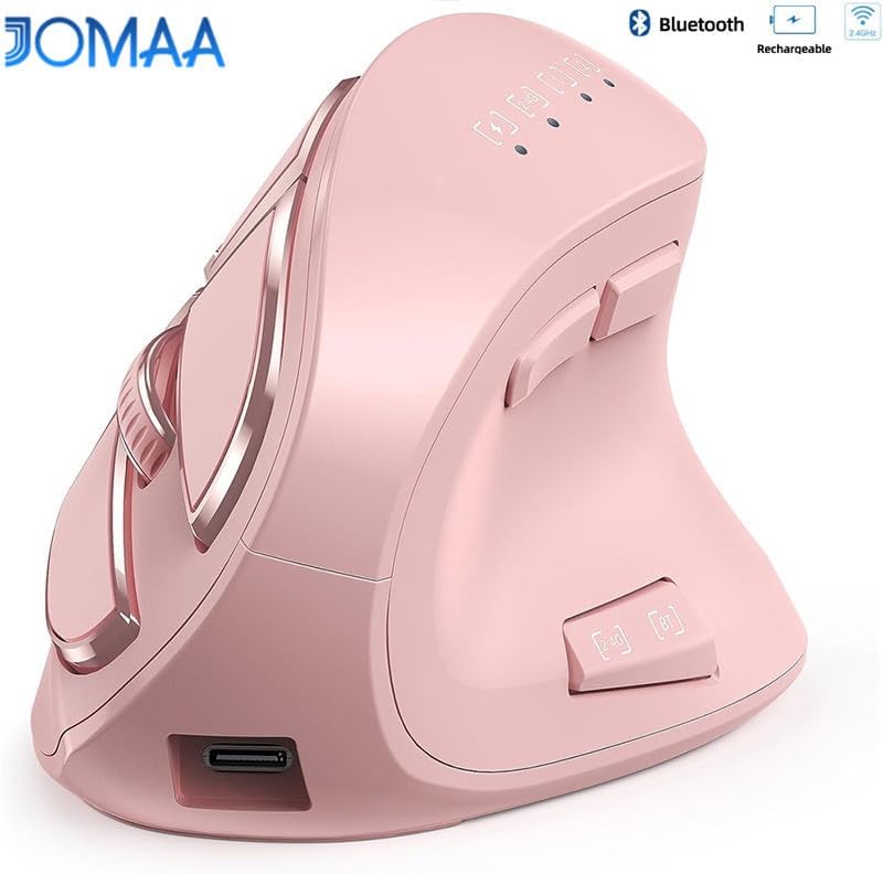 JOMAA Ratón inalámbrico ergonómico vertical, 2.4G y Bluetooth 5.0\/...