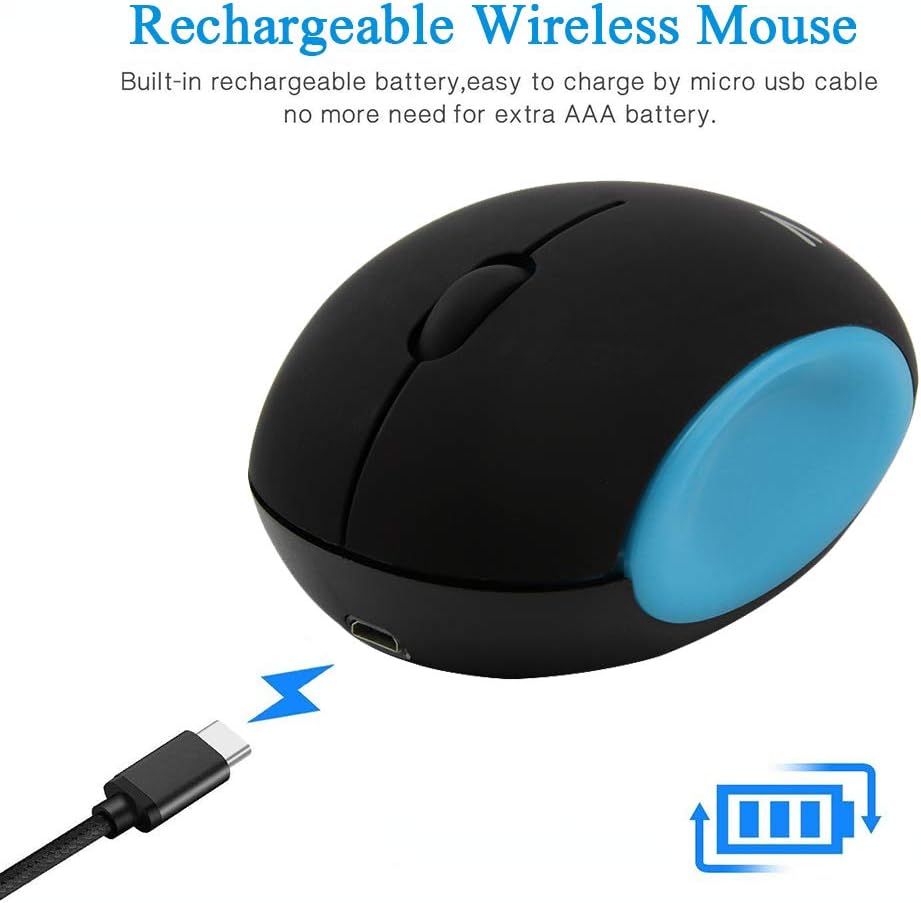 3C Light Mini mouse óptico recargable inalámbrico de 2.4 GHz, lindo...
