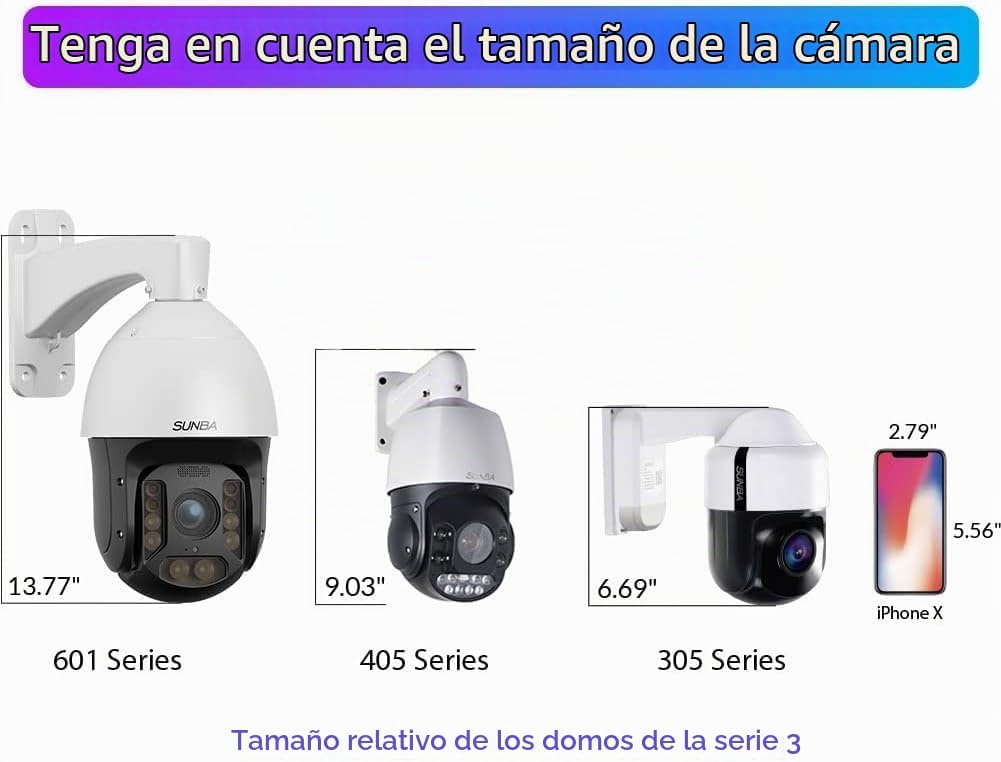 SUNBA Cámara analógica PTZ para exteriores, zoom óptico 22X, cámara...