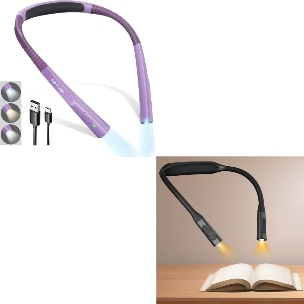 Glocusent 1 paquete de luz LED de lectura mejorada para el cuello,...