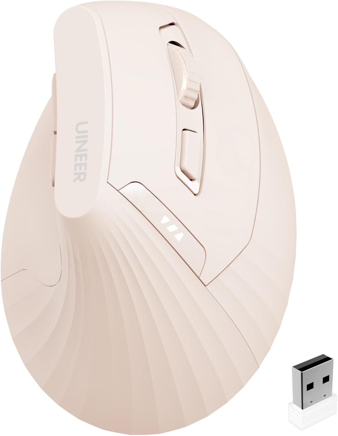 Uineer Ratón vertical ergonómico, ratón inalámbrico 2.4G, recargabl...