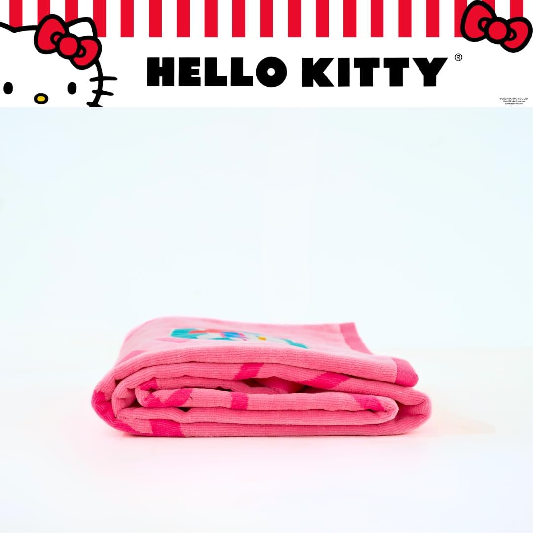 Franco Luxe Sanrio Hello Kitty - Toalla de baño de algodón de gran...