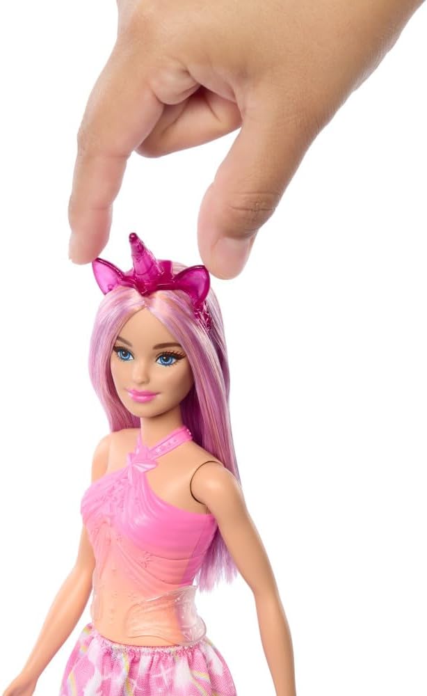 Muñeca Barbie Unicornio con pelo rosa de fantasía | Lleva un atuend...