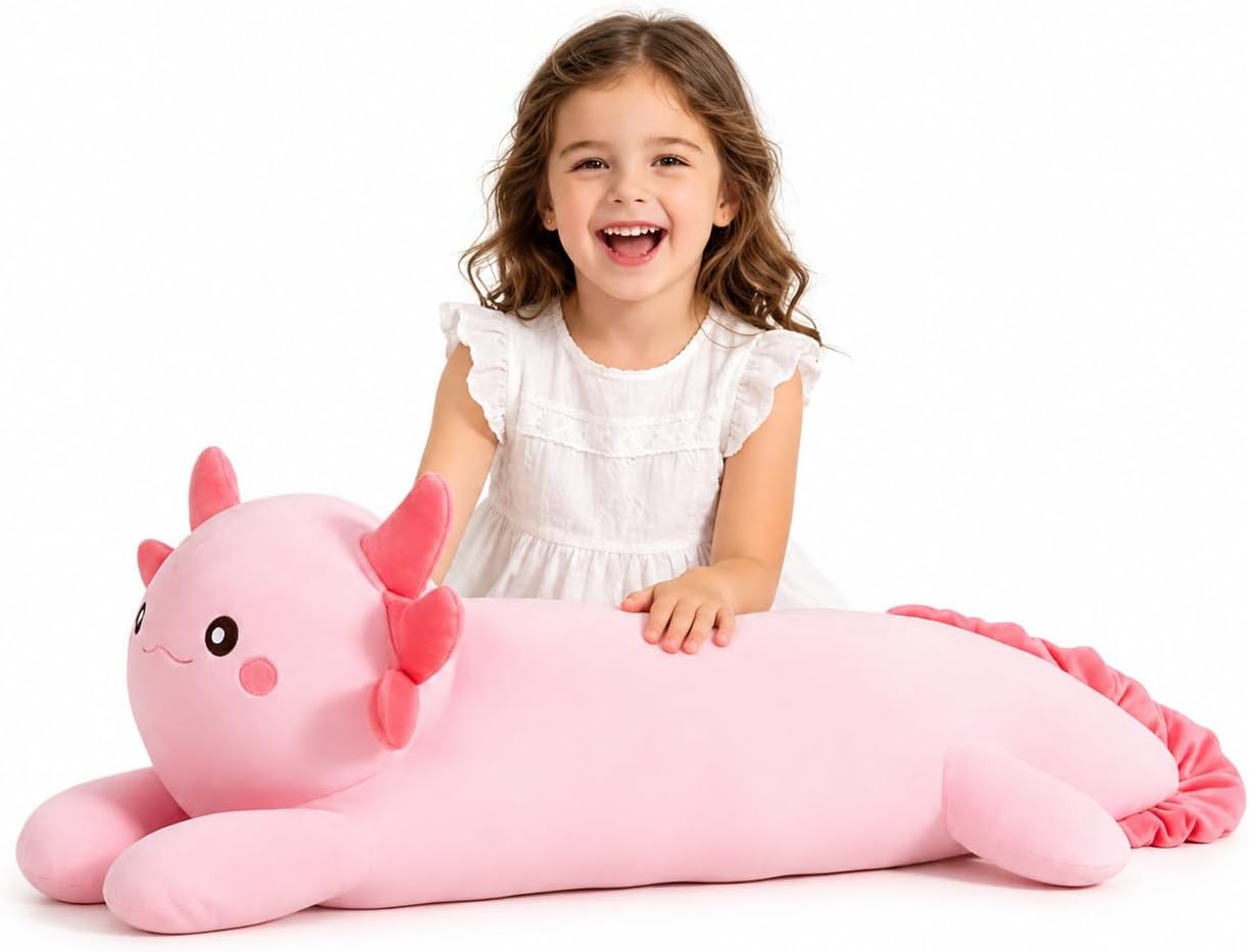 Peluche de ajolote grande de 32 pulgadas, suave juguete de peluche...