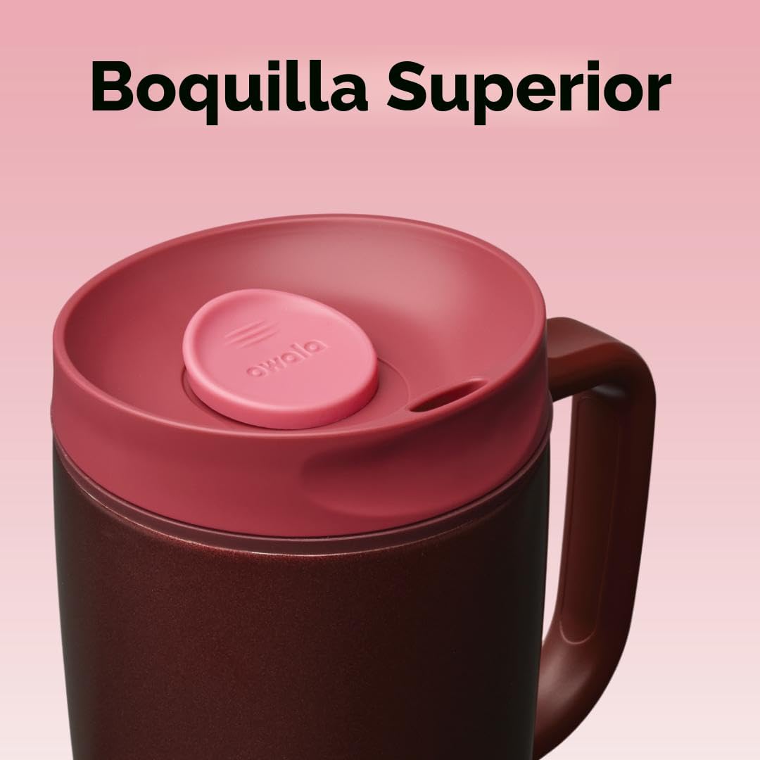 Owala SmoothSip Slider - Taza de viaje aislada de acero inoxidable...