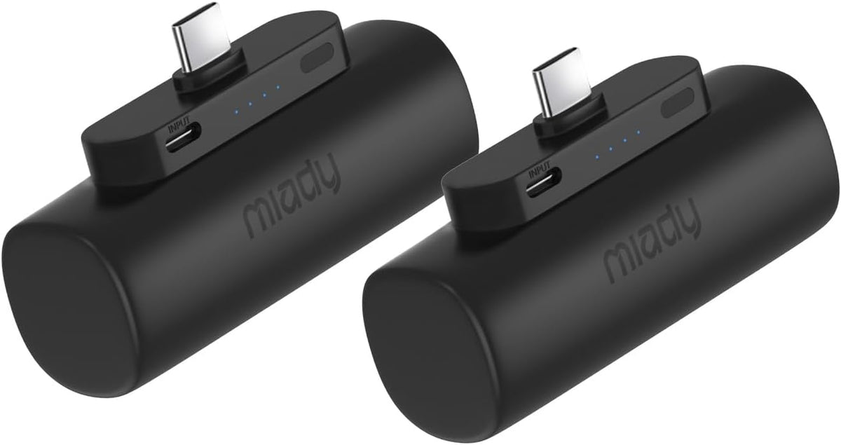 Miady - Paquete de 2 mini cargadores portátiles integrados con cone...