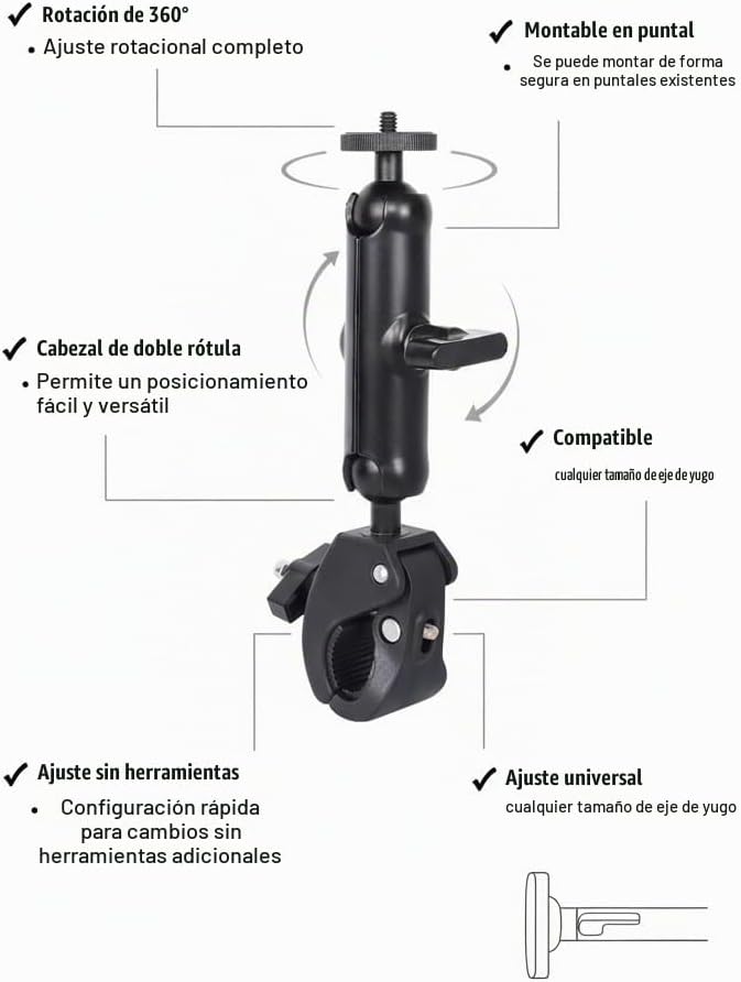 FlightPro - Soporte para iPad de aviación 3 en 1, yugo, succión, ro...