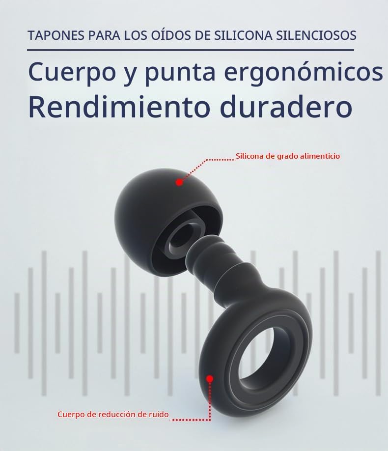6 pares de tapones para los oídos de silicona suave reutilizables c...