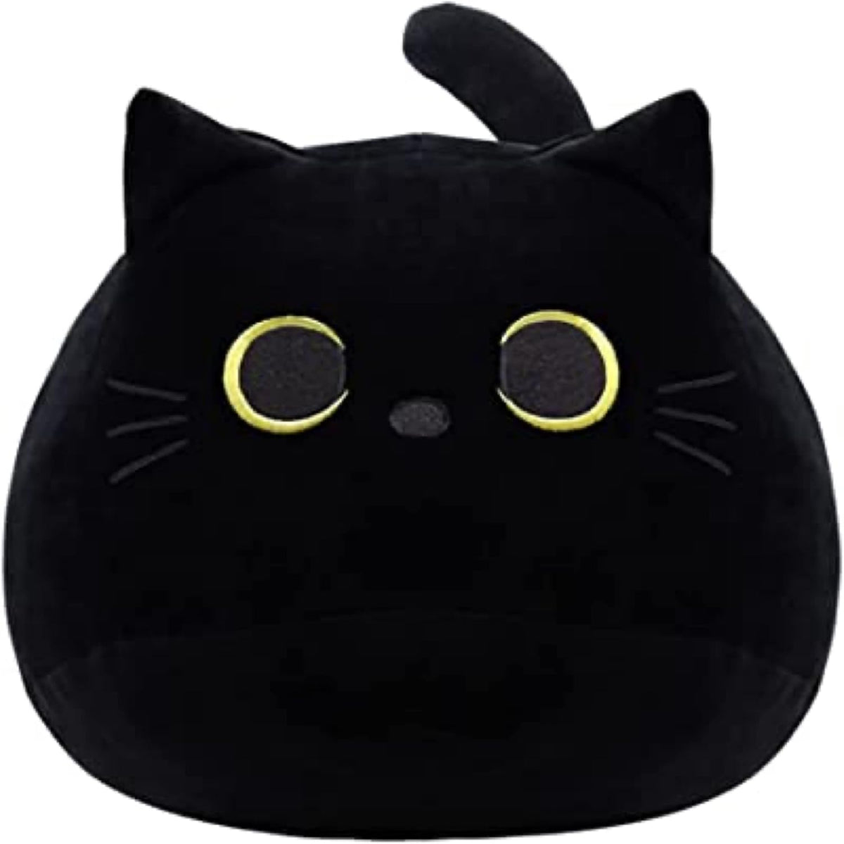 WeBingo Peluche de gato negro de 16 pulgadas, almohada de peluche d...