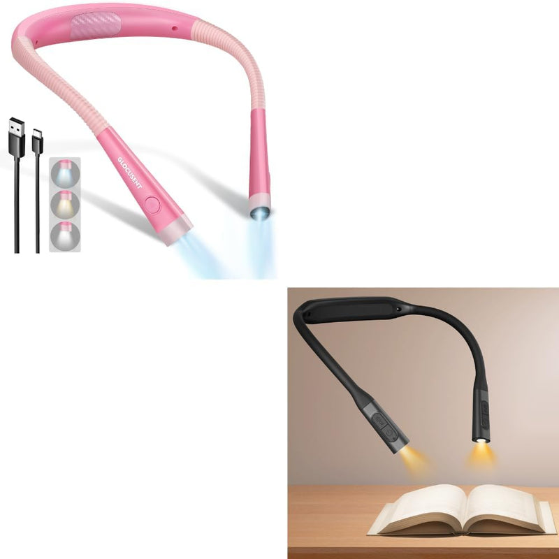 Glocusent 1 paquete de luz de libro 1 paquete de luz ergonómica par...