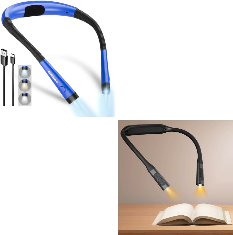 Glocusent 1 paquete de luz de libro 1 paquete de luz ergonómica par...