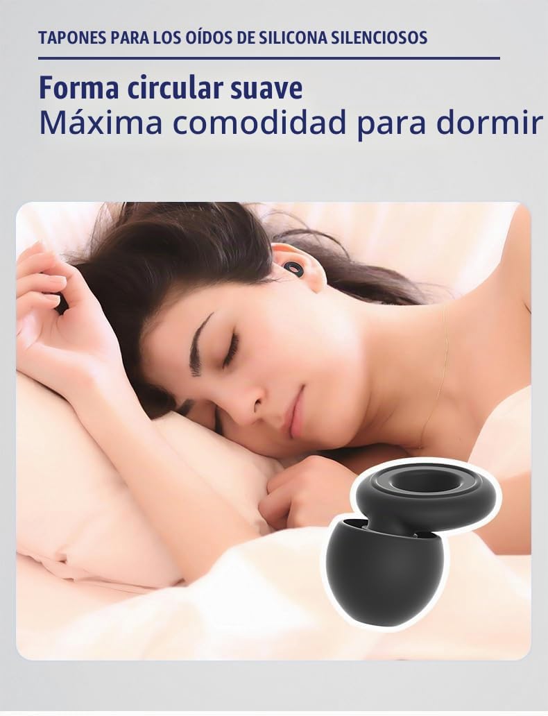 6 pares de tapones para los oídos de silicona suave reutilizables c...