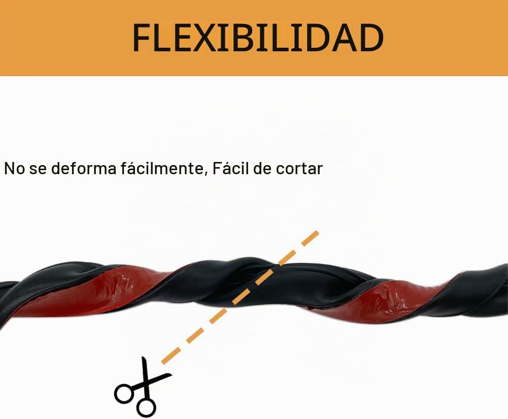 PACIXU Burlete de goma en forma de D, tira de sellado autoadhesiva,...