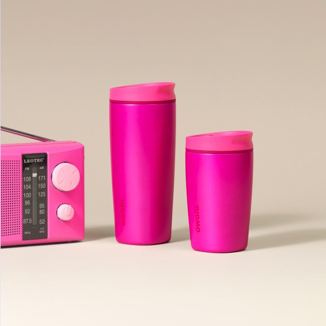 Owala SmoothSip Slider - Vaso de café de acero inoxidable con aisla...