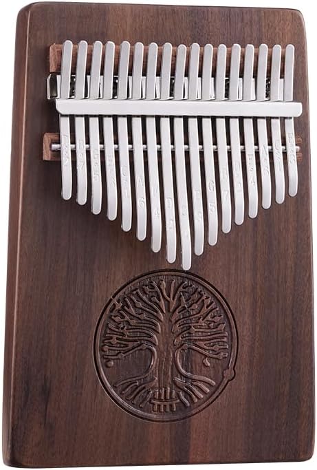 HLURU Kalimba de 17 teclas con pastilla, tabla de pendiente de noga...
