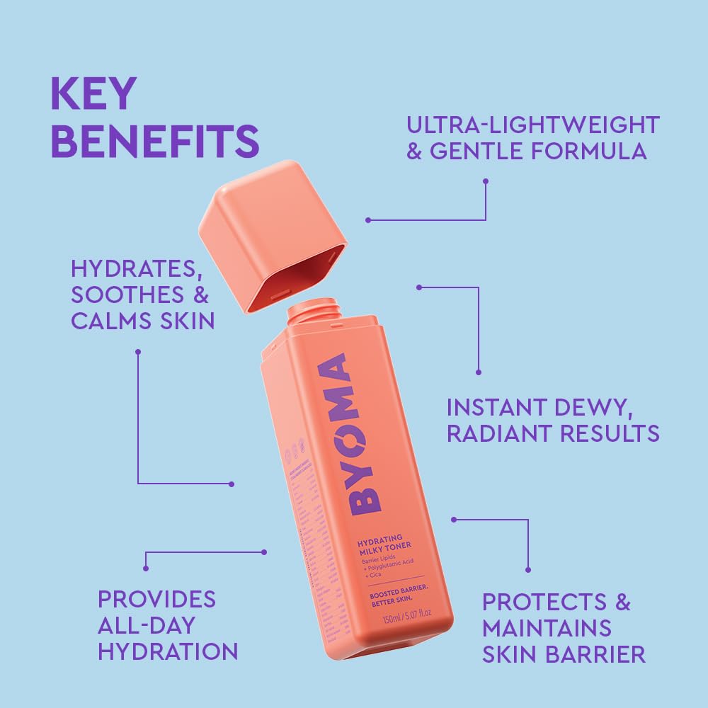 BYOMA Milky Toner - Tónico facial hidratante, hidratante, cuidado d...