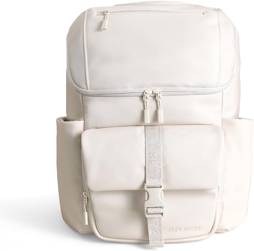 Itzy Ritzy Belong - Mochila tipo cubo (crema) | Cuenta con bolsillo...