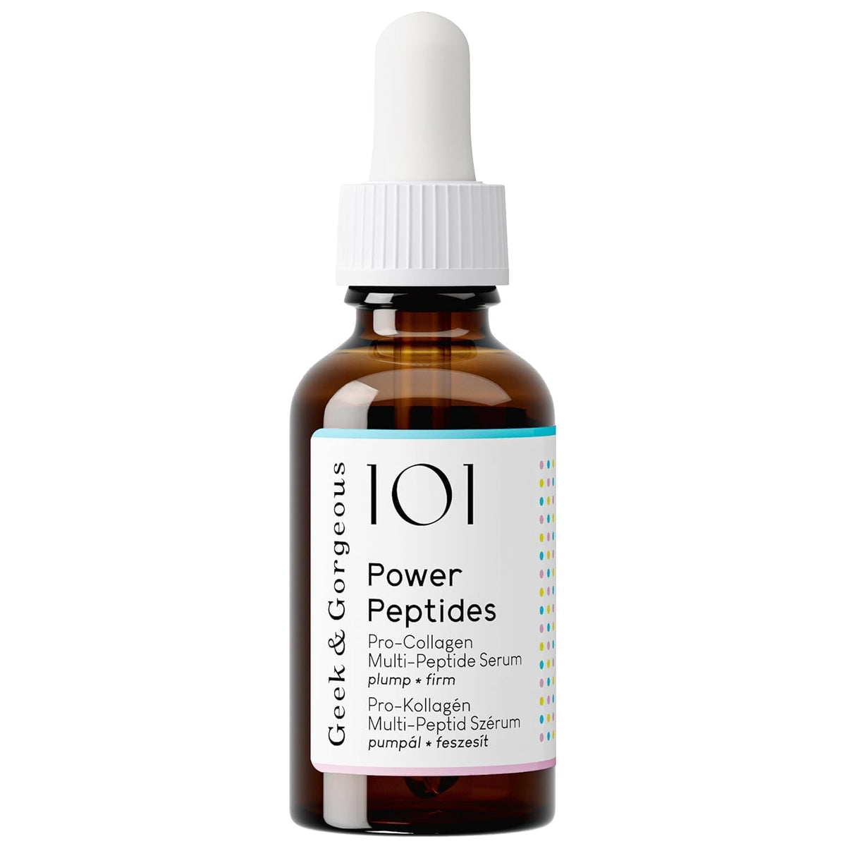 Geek & Gorgeous Power Peptides - Suero lechoso, multipéptido, 1 onz...
