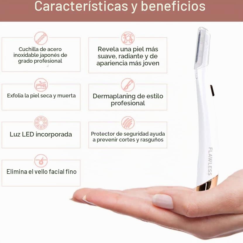 Acabado táctil impecable Dermaplane Glo.