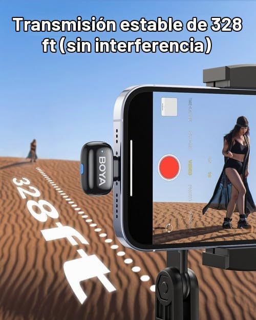 BOYA Mini 2 Micrófono Lavalier Inalámbrico para iPhone 15\/16\/17 y...