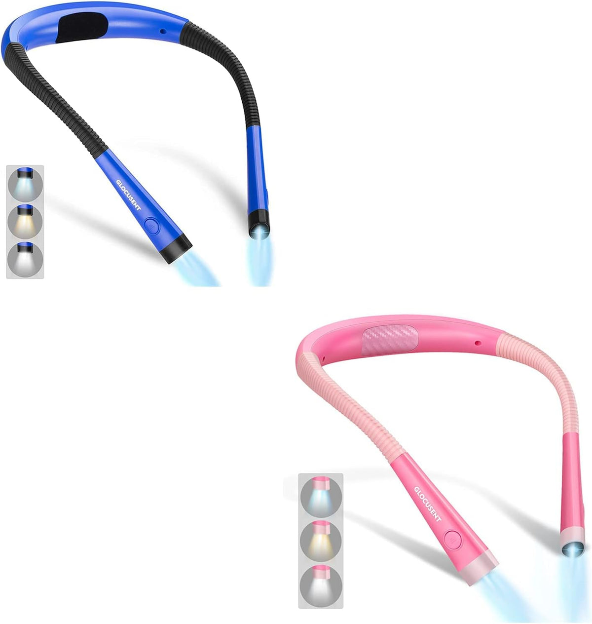 Glocusent Luz LED de lectura para el cuello, luz de libro para leer...