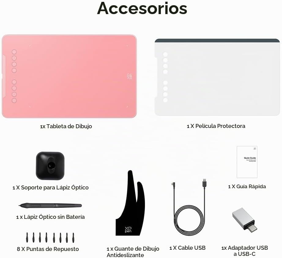 XPPen Deco 01 V3 - Tableta de dibujo de 10 x 6 pulgadas, lápiz ópti...