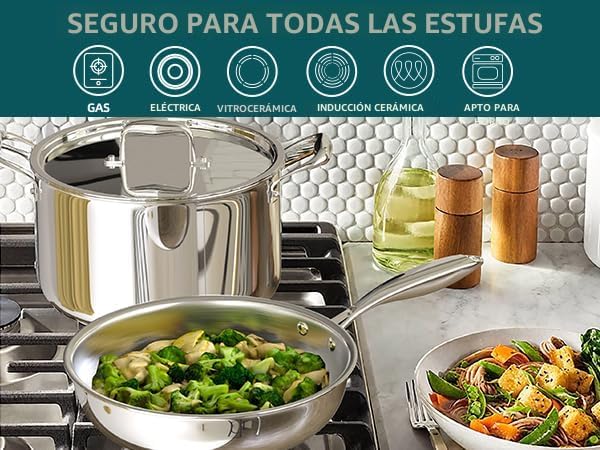 Umite Chef Juego de utensilios de cocina de acero inoxidable, 5 cap...