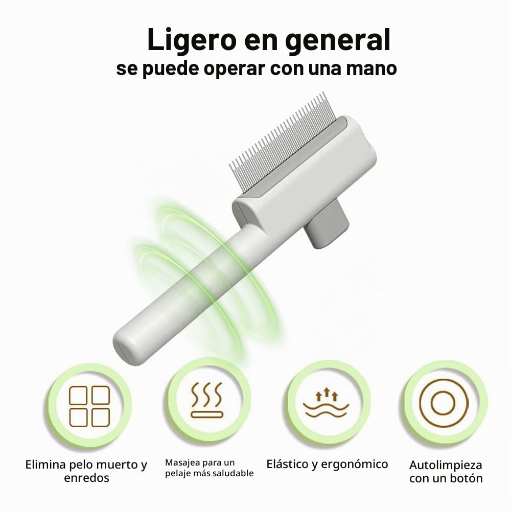 Marchul Juego de 2 peines autolimpiantes para mascotas, cepillo de...