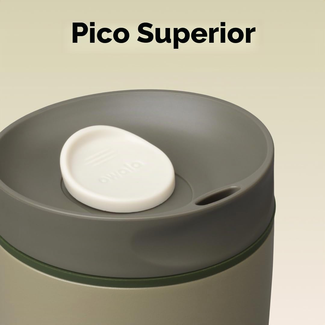 Owala SmoothSip Slider - Vaso de café de acero inoxidable con aisla...