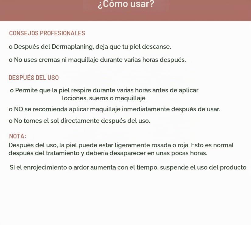 Acabado táctil impecable Dermaplane Glo.