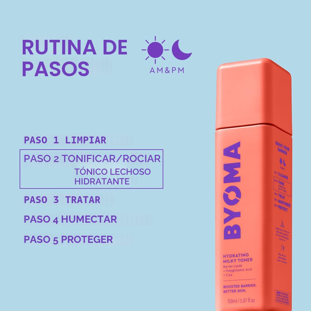 BYOMA Milky Toner - Tónico facial hidratante, hidratante, cuidado d...