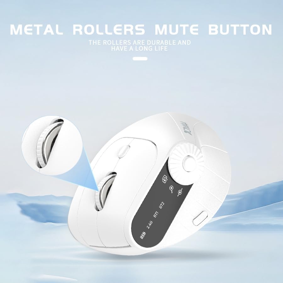 JOMAA Ratón vertical ergonómico de tres canales inalámbrico 2.4G y...