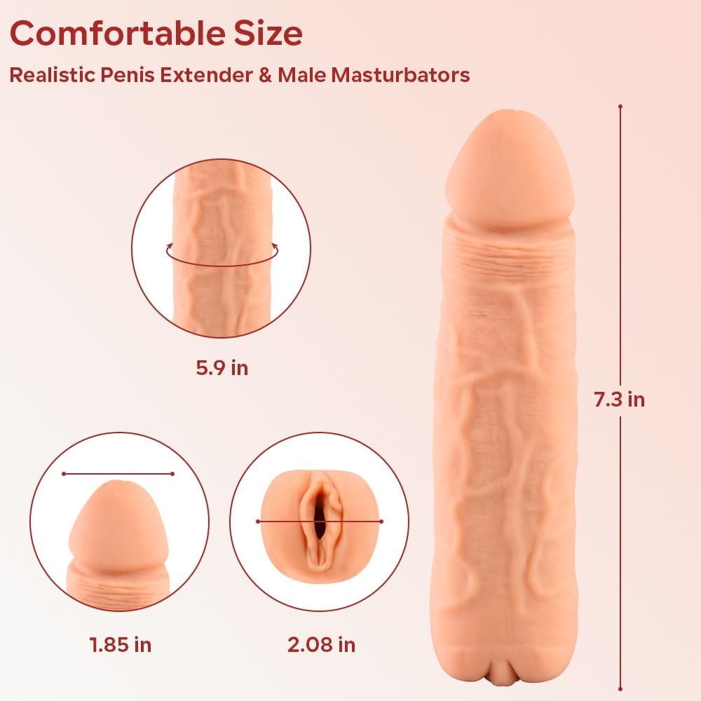 QuenchJoy Extensor de pene con anillo para el pene masturbador masc...
