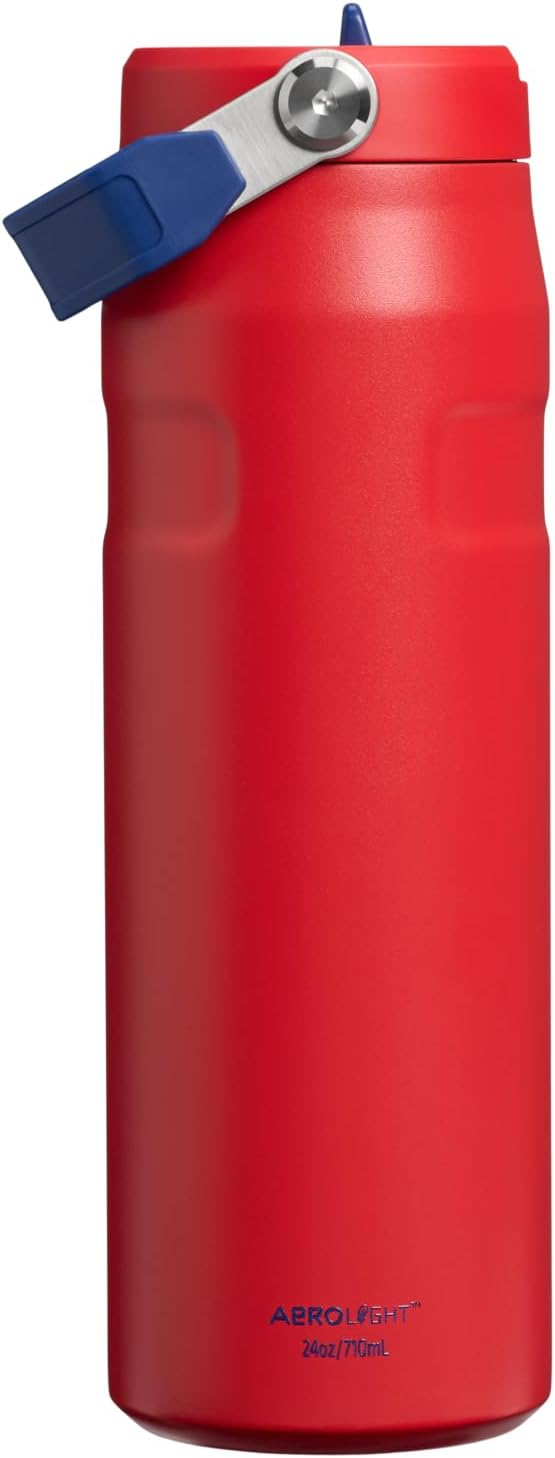 STANLEY IceFlow - Botella con popote 2.0, 24 onzas, color rojo y az...