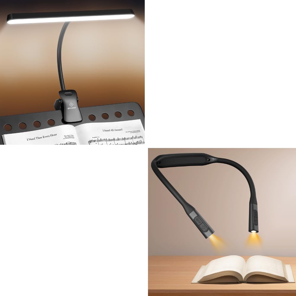 Glocusent Luz de soporte de música súper brillante de 57 LED, 1 paq...