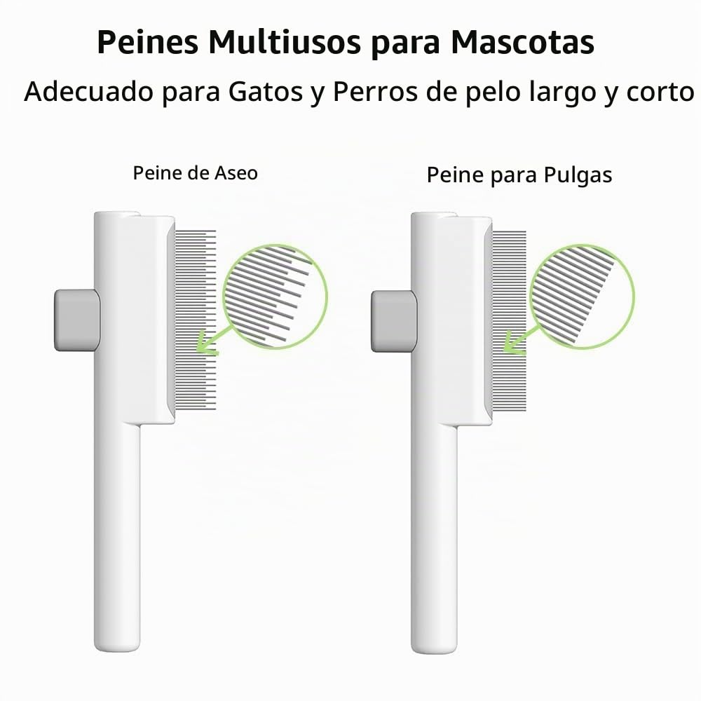 Marchul Juego de 2 peines autolimpiantes para mascotas, cepillo de...