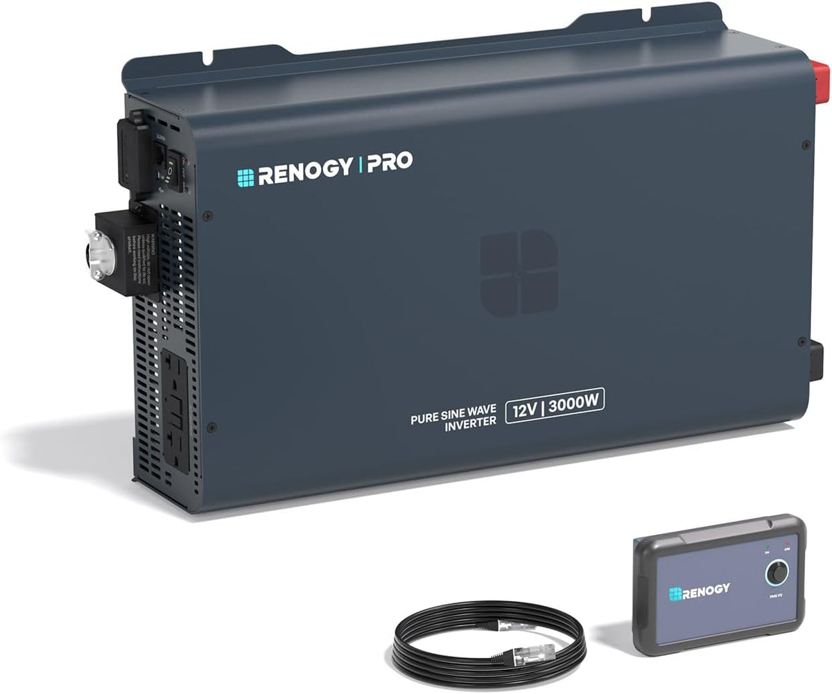 Renogy Inversor de onda sinusoidal pura 3000W 12V a 120V, baja pote...