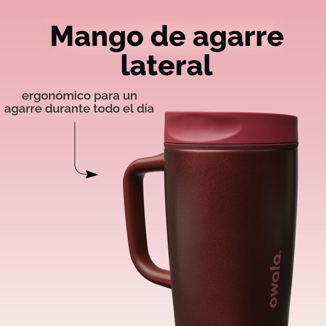 Owala SmoothSip Slider - Taza de viaje aislada de acero inoxidable...