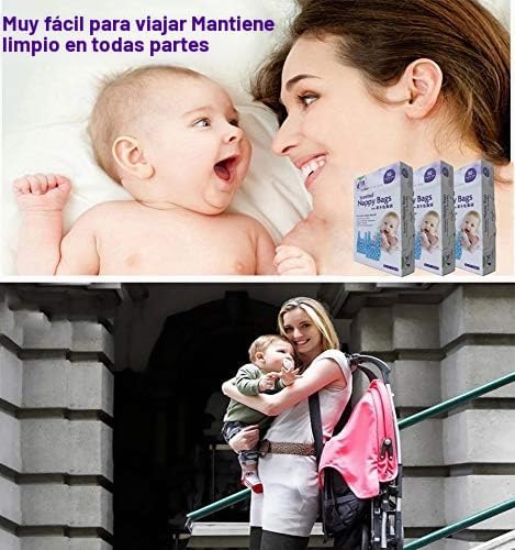 Dergik Bolsas de eliminación de pañales para bebé, sobre la marcha,...