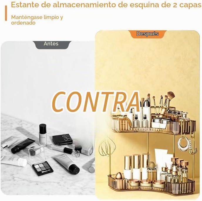 Greenby Organizador esquinero de 2 niveles para mostrador de baño,...