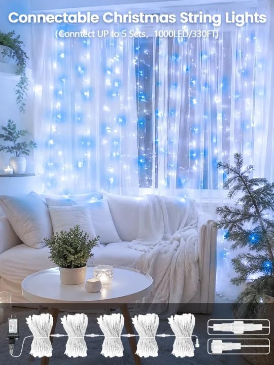 Guirnalda de 200 luces LED conectables mejoradas para interiores y...