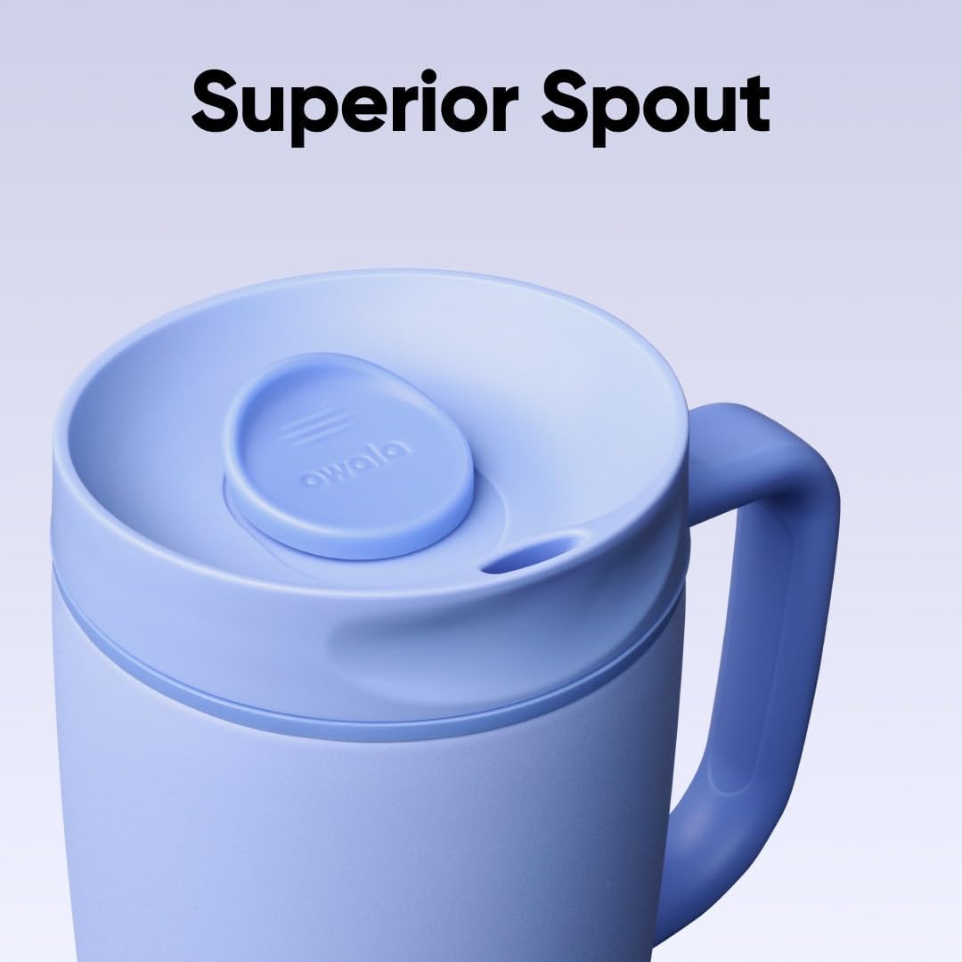 Owala SmoothSip Slider - Taza de viaje aislada de acero inoxidable...